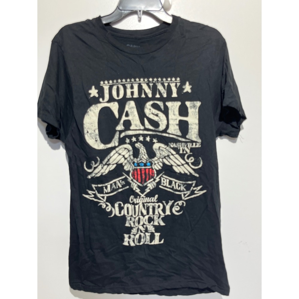 Johnny Cash Man In Black Graphic Tee Black Nashville Country Rock N Roll Medium‎